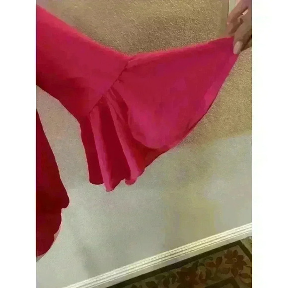 INC Women’s Magenta Pink Blouse size L Bell Sleeves - Picture 2 of 4
